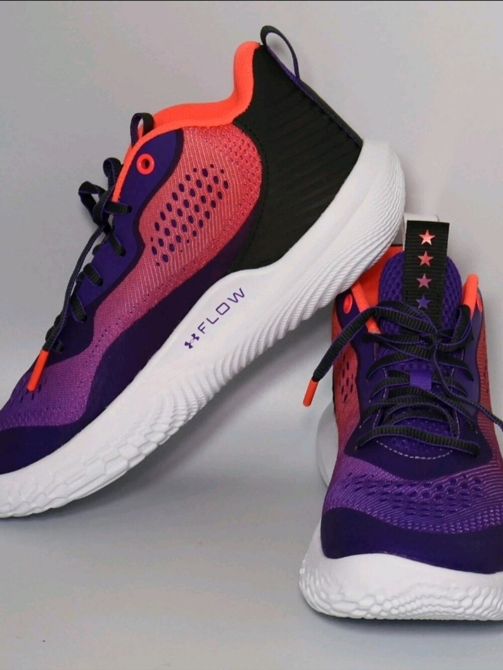 Under Armour Flow Breakthru 2 Women's Basketball Sneakers, Grape/Gray, Size 9.5